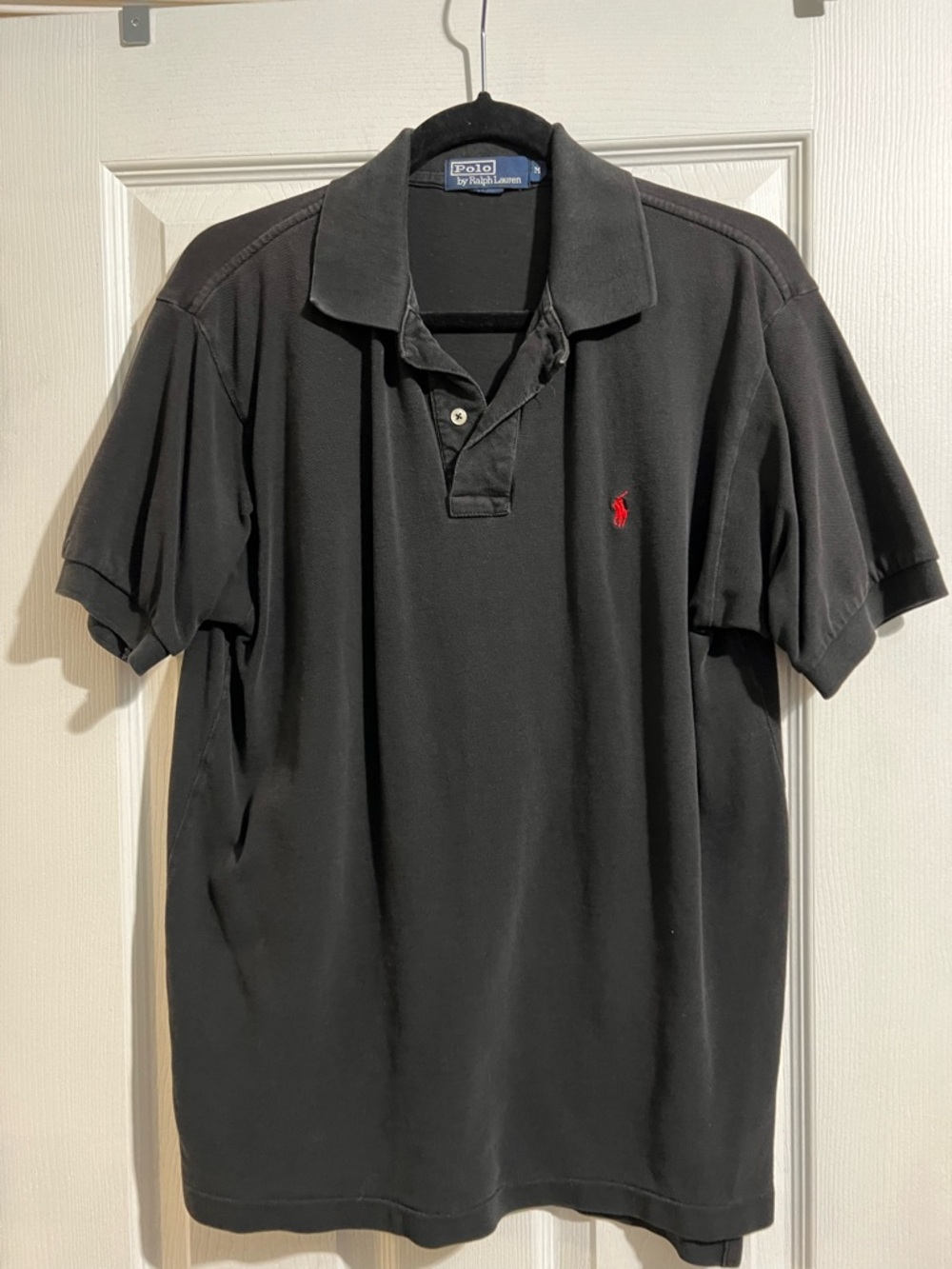 Ralph Lauren Black Polo with Red Pony Embroidery